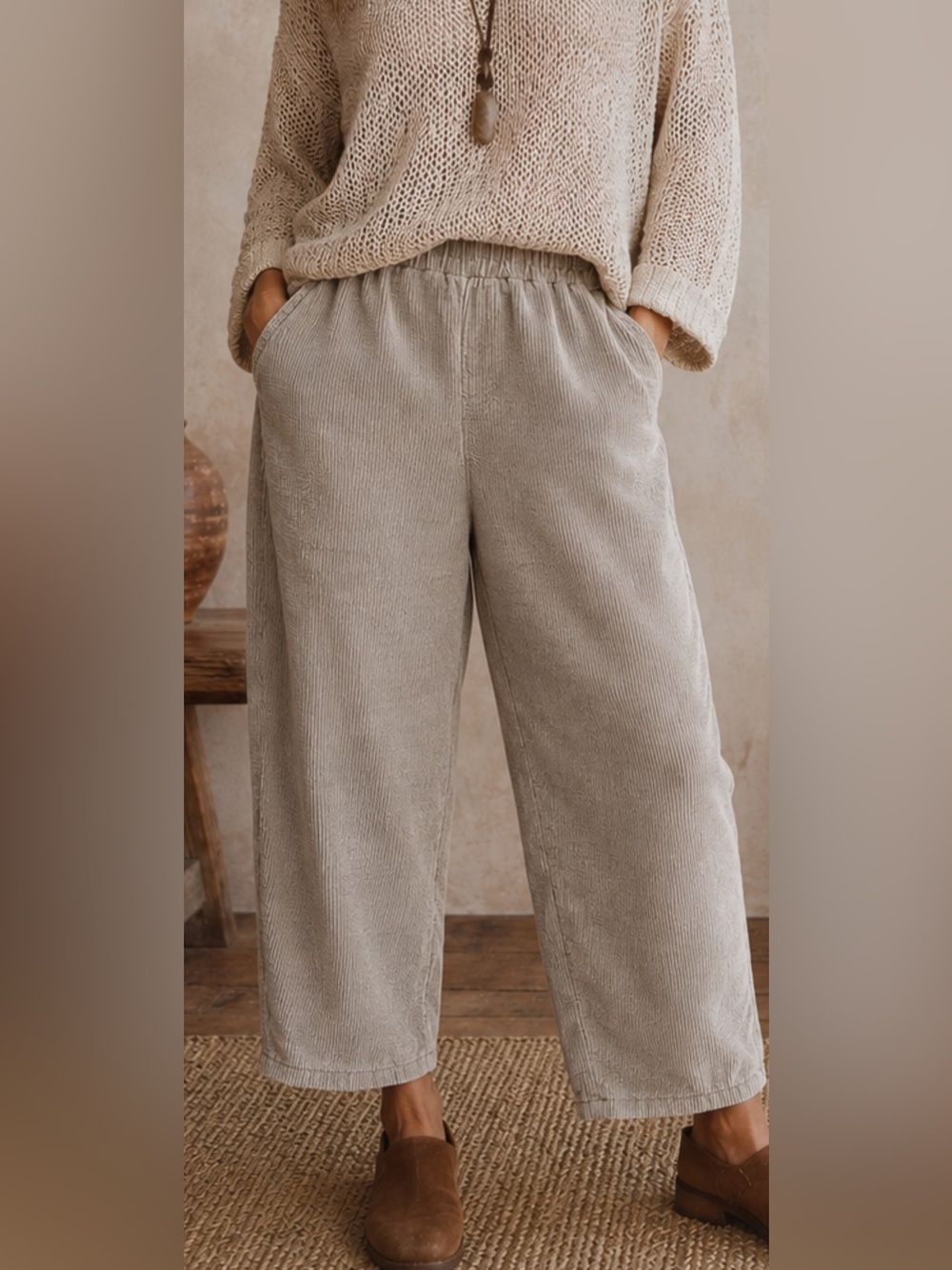 Eileen Fisher Petite Medium Organic Cotton Corduroy Pants